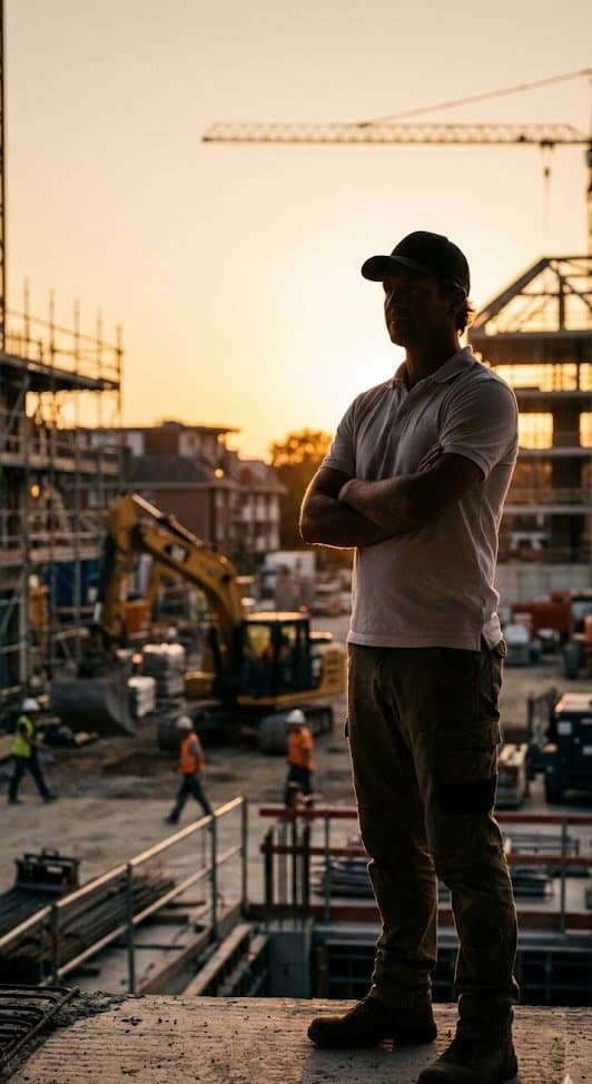 Inhaber Ioan Dan Pescariu auf der Baustelle