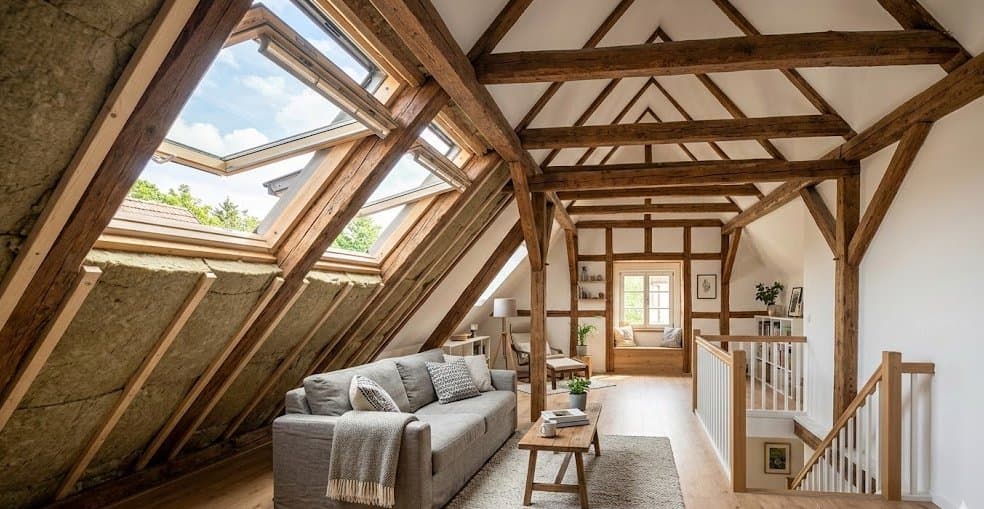 Ausgebautes Dachgeschoss mit Dachfenstern